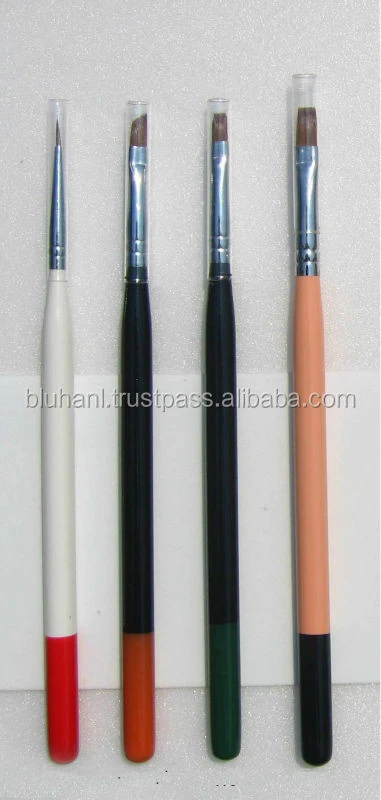 3 Color Kolisky Hair Or Nylon Brush Material Wooden Gel Nail Brush