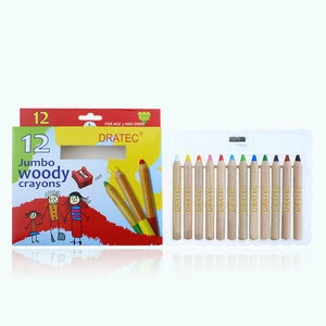 3 IN 1 JUMBO WOODEN CRAYONS WITH EN71&amp; FSC ,WOODY CRAYONS ,WAX CRAYON/OIL PASTEL.WATER COLOR MARKER PEN