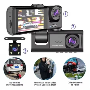 3 Lens Hd 1080p Car Black Box Wifi Loop Recording Car Dvr Camera 4k Tachograph Dashboard Camera Night Dash Cam For Car