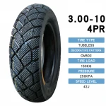 3.00-10 4PR CM502 CST chinese motorcycle tubeless moto tires E-bike tyre