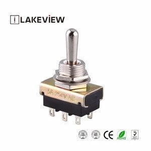 3p 4p Sp Dp Gold Pure-Tin Miniature Toggle Switch SGS Metal Toggle 6 Pins Way Switch Used in Power Tooling Machine
