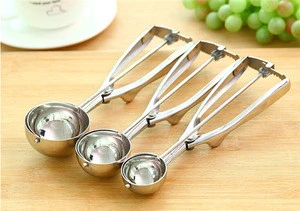 4CM 5CM 6CM Kitchen Ice Cream Mash Potato Scoop Stainless Steel Spoon Spring Handle Kitchen Accessories