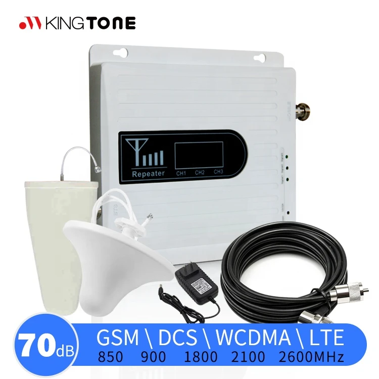 4g 5g signal booster GSM WCDMA LTE 900 1800 2600MHz tri band mobile network signal amplifier outdoor indoor antenna