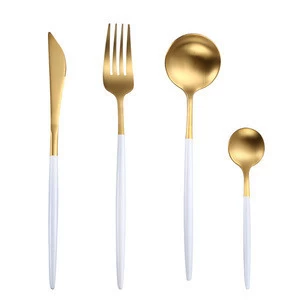 4pcs/Set Dinnerware Knife Teaspoon Cutlery Set Kitchen Fork Spoon Cutlery Stainless Steel Flatware Sets