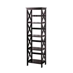 5 Tier Bookcase Portable Wood Display Storage Stand Bookshelf Wood
