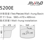 5200E Chaozhou sanitary ware hand wash bathroom sink rectangular ceramic wash basin