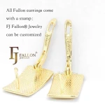 52100327 FJ Fallon Fashion Jewelry Textured Hoop Earrings Plated In 14K Gold Brass Based