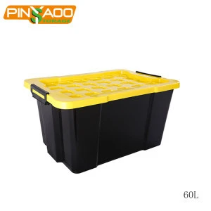60L Black Eco-Friendly Wholesale Widely Use Stackable Plastic Shed Storage