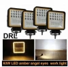63W 4.3&quot; Led Work Light White + Yellow Led Light Bar DRL Offroad 6000K 3000K Amber Angel Eyes for Tractor Truck 4X4 Accessories