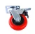 Import 6X2 Mute Double ball bearing swivel heavy duty iron core high temperature red cilicon rubber caster with brake from China