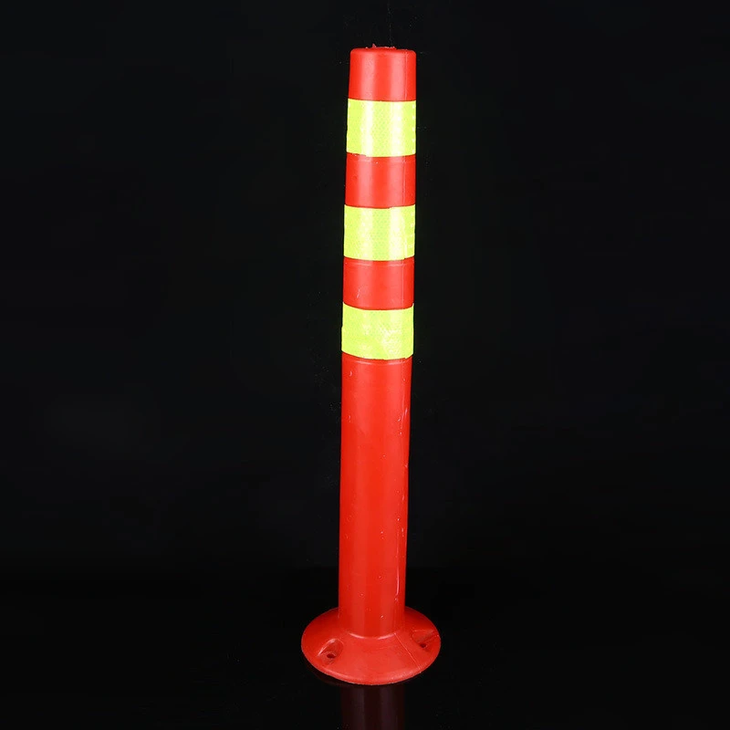 72x12cm Elasticity Flexible Traffic Plastic PE PU Safety Column Warning Post Delineator Bollard Traffic Barrier
