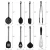 Import 8 Piece Silicone Kitchen Spatula Set - Black Professional BPA Free Cooking Utensils from China
