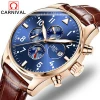 8764 Carnival Brand Multifunction 6 Hands Men Luxury Mineral Fashion Mechanical Casual Luminous Wrist Watch