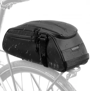 8L Bike rack bag, water resistant bicycle rear seat pannier cargo trunk storage carrier chest bag with large capacity