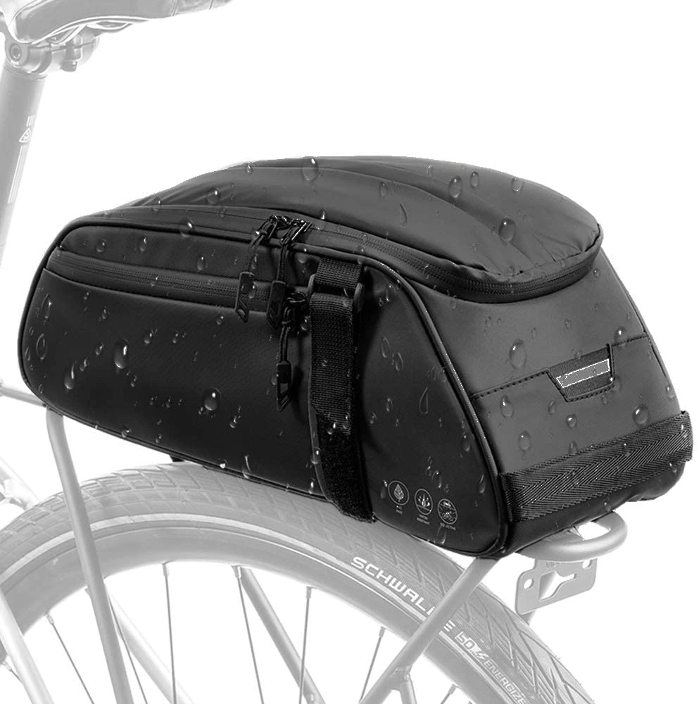 8L Bike rack bag, water resistant bicycle rear seat pannier cargo trunk storage carrier chest bag with large capacity