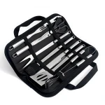 9pcs tube handle BBQ grill Tools set stainless steel Fork Knife Scissors kitchen utensils set grill barbecue accessories