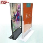 A4 acrylic metal base Tuning Lightings store display ATV UTV Parts Accessories poster stand Bus Body Kits sign holder