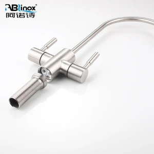 ABLinox Faucet Mixer New Style Kitchen Tap Stainless Steel Satin Double Handle Drinking Water Faucet