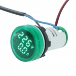 AD101-22VAM 22mm green Diameter Panel mounting indicator type 2 in 1 voltage  meter