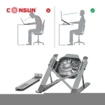 Adjustable Aluminum Alloy Laptop Desk/stand/table Vented Notebook Portable Laptop Stand With Cooling Fan