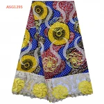 African Wax Lace Fabric High Quality Ankara Wax Lace Fabric Embroidery Guipure Lace Cotton Wax Fabric For Garment