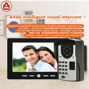 Aittda 7"Fingerprint Code Household Video Door Ring Video Phone Color Access Control