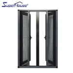 Aluminum Alloy Graphic Design Folding Modern Horizontal Hurricane Proof Impact Windows Double Panel Casement Window Fiberglass