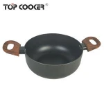 Aluminum pressed non stick cooking pot casserole
