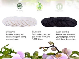 Amazon Hot Sale Reusable Cotton Bamboo Makeup Remover Pads Rounds Washable Cleaning Facial Organic Make up Remover pads