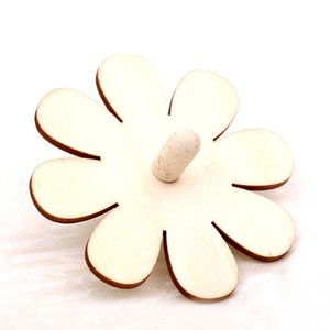 Amazon hot selling high quality custom mini natural color wooden spinning top