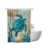 Amazon Supplier Ocean Stylish Sea Turtle Octopus Pattern Custom Polyester Printed Shower Curtains With Plastic Hooks
