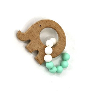 animal shape elephant whale Wooden Ring Wood Beads Teether