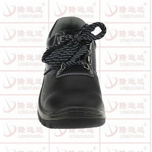 Anti smashing black steel toe safety shoes manufacturer for construction