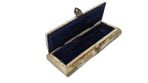 Antique Bone Inlay Watch Case Gift Box With Designer Metal Sheet top