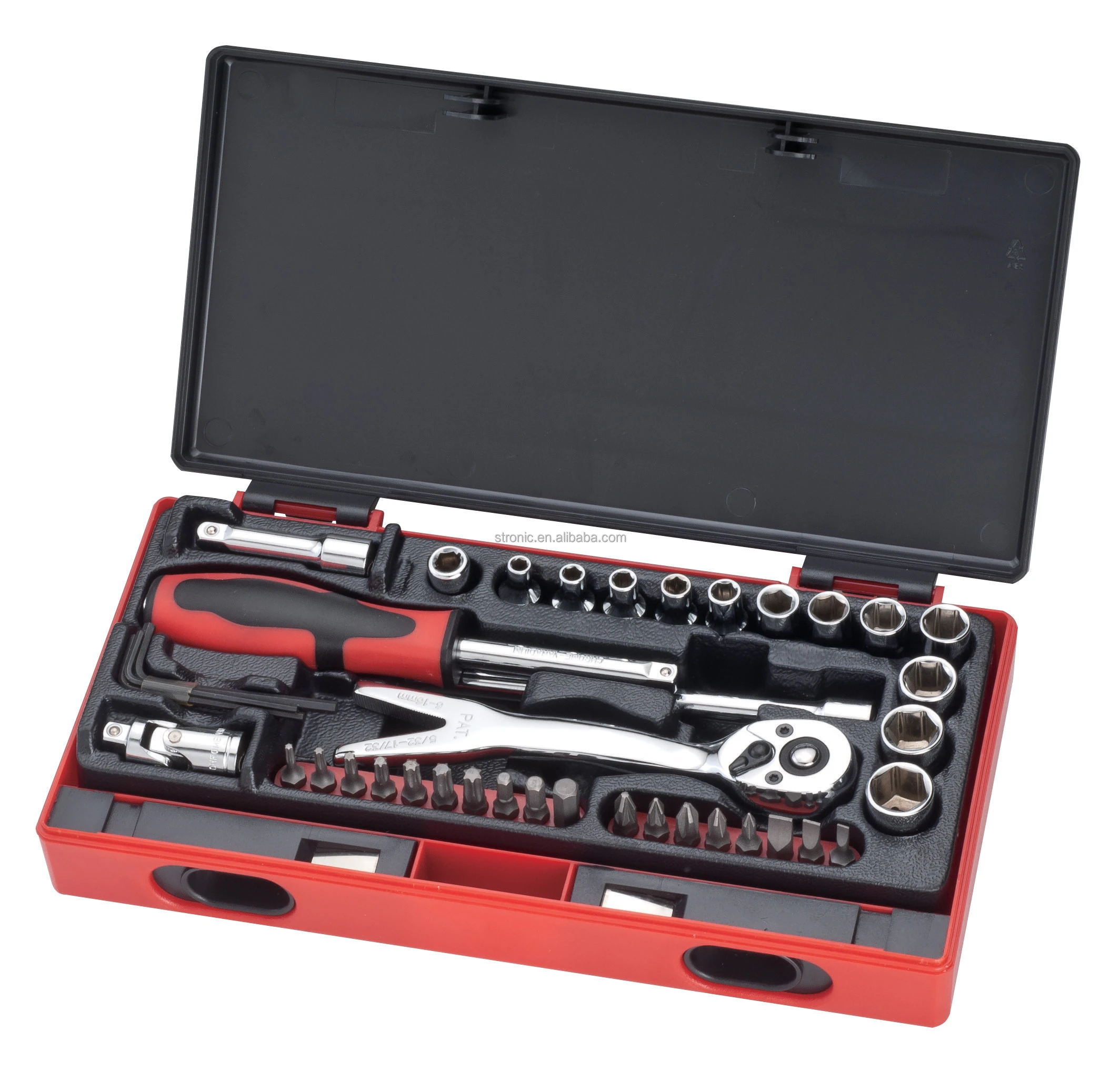 Auto Repair Tool Box Set Kit Flexible 1/4" Ratchet Socket Wrench Tool Set