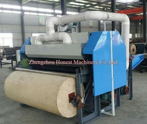 Automatic wool opening and small wool carding machine