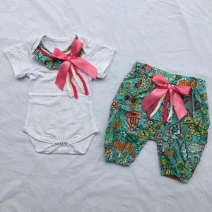 Baby clothes sets wholesale price casual kids summer beach cheap newborn baby clothing 1 set children clothing set