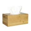 Bamboo Facial Tissue Box Cover, Refillable Wooden Kitchen Napkin Holder