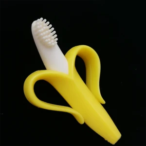 banana new design Childrens teether molar stick silicone toothbrush silicone baby teether
