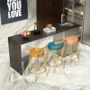 Bar Stool New Home Tall Nordic Luxury Gold Velvet Kitchen Leather Counter High Modern Cheap Furniture Chair Stool Bar With Back