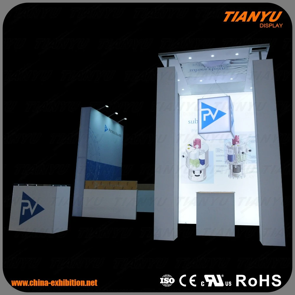 Beautiful Lighting Effect Trade show display Stand Events 6*6 Exhibition Stand For Canton Fair