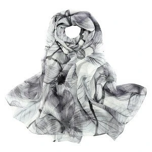 Beautiful silk scarf wholesale shawl and scarves European style 100%silk georgette scarf