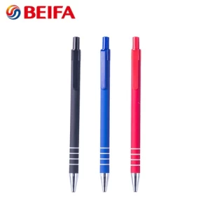 Beifa Brand KB121006 Slim Retractable Ball Point Pen Gift With Colorful Clips