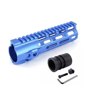 Best Blue M-Lok 7&quot; Handguard Free Float M4 Ar15 223 556 with Free Steel Barrel Nut for Hunting Shooting Optics Mount System