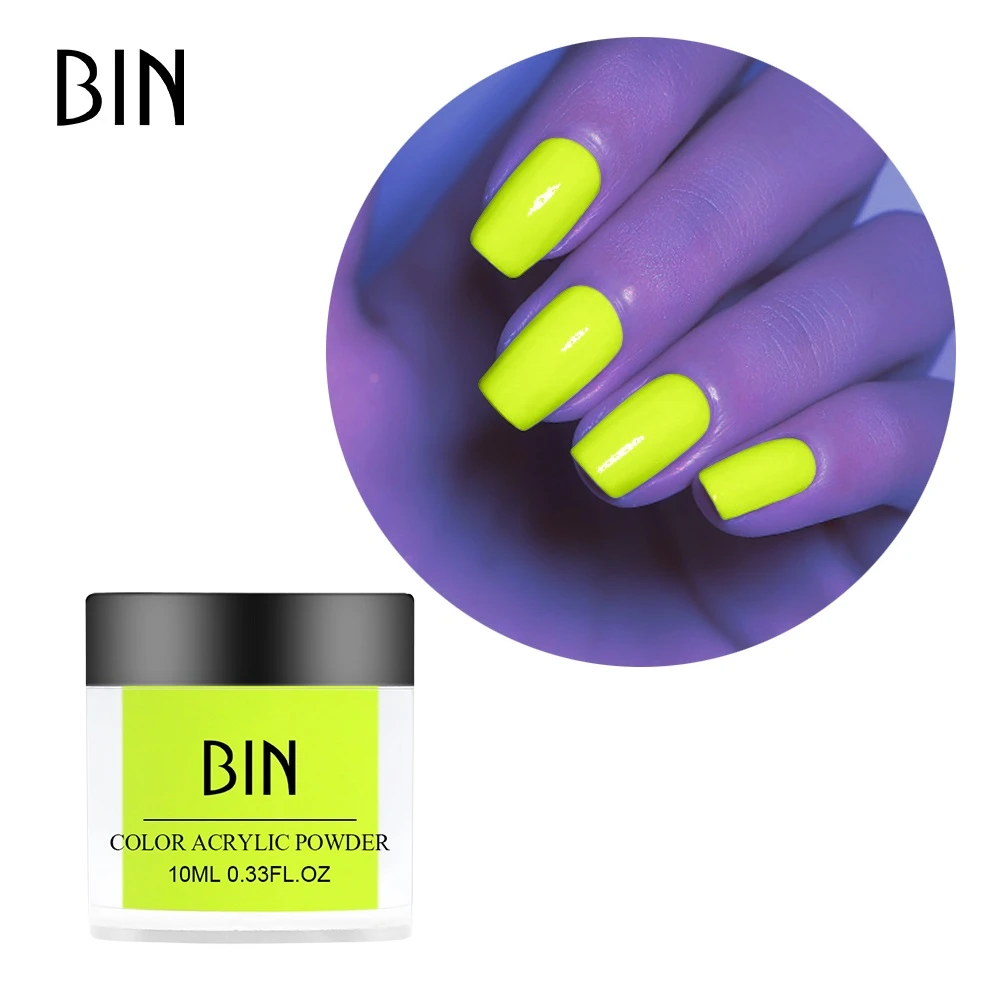 BIN Manufactuer glow in dark colors EMA bulk Nail acrylic polymer powder