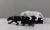 Import Black and white resin leopard animal statue for home decoration from China