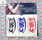 Black letter tattoo  temporary watertransfer tattoo sticker