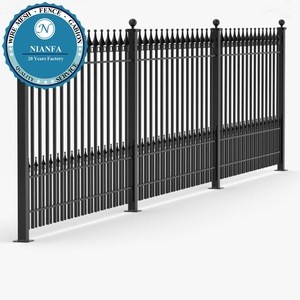 Black Residential and Commercial Ornamental Wrought Iron Metal Garden Fencing(Guangzhou Factory)