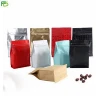 Block Bottom Fat Stand Up Aluminum Foil Side Gfusset Coffee Packaging Bag with pocket zipper valve