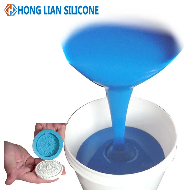 blue color silicone rubber for moulds making 2 component liquid silicon raw material Honglian silicone cheap price